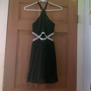 Black formal dress. Belly cutout. Size 1